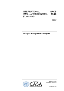 ISACS Module 05.20 - Stockpile management: Weapons  image